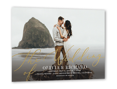 Spring Wedding Invitations With Gold Foil
