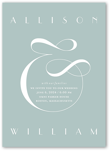 Nouveau Connection Wedding Invitation, Green, 5x7 Flat, Matte, Signature Smooth Cardstock, Square
