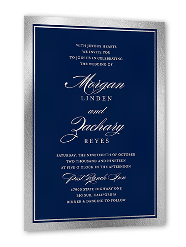 Navy Blue Wedding Invitation