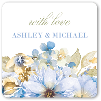 Watercolor Bouquet Stickers, -Blue-Stickers