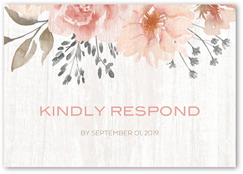 Radiant Foliage Wedding Response Card, Beige, Matte, Signature Smooth Cardstock, Square, Nectar