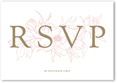 etched floral wedding response card