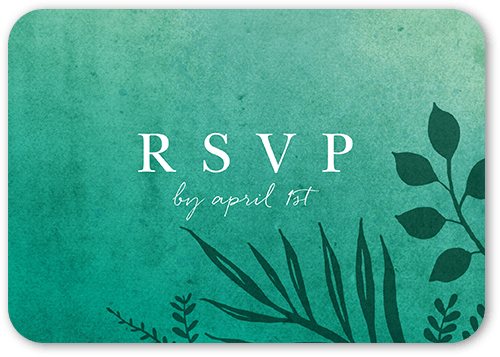 Tropic Fauna Wedding Response Card, Green, Signature Smooth Cardstock, Rounded