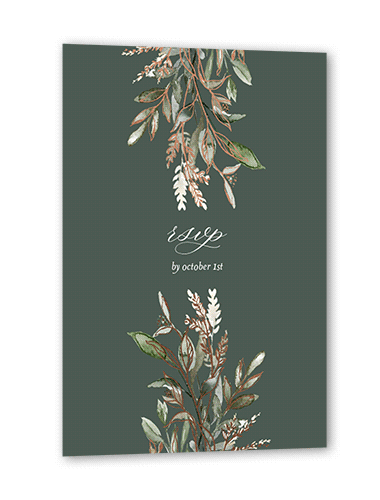 Watercolor Divide Wedding Response Card, Beige, Rose Gold Foil, Matte, Signature Smooth Cardstock, Square, Quarry