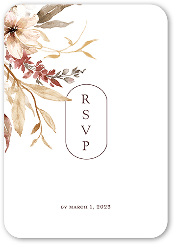 Wild Botanic Wedding Response Card, Purple, Pearl Shimmer Cardstock, Rounded
