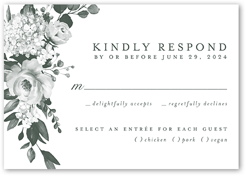 Elegantly Delicate Wedding Response Card, Beige, Matte, Signature Smooth Cardstock, Square, Quarry