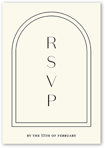 Arched Rehearsal Wedding Response Card, Beige, Matte, 100% Recycled Cardstock , Square