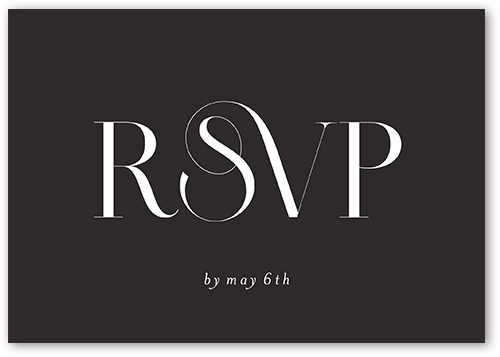 Nouveau Connection Wedding Response Card, Grey, Matte, 100% Recycled Cardstock , Square, Charcoal