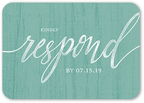 Delightful Blooms Wedding Response Card, Blue, Signature Smooth Cardstock, Rounded