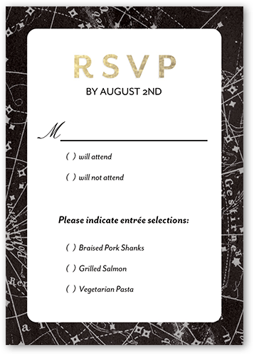 Elegant Sky Wedding Response Card, Black, Matte, Signature Smooth Cardstock, Square, Black