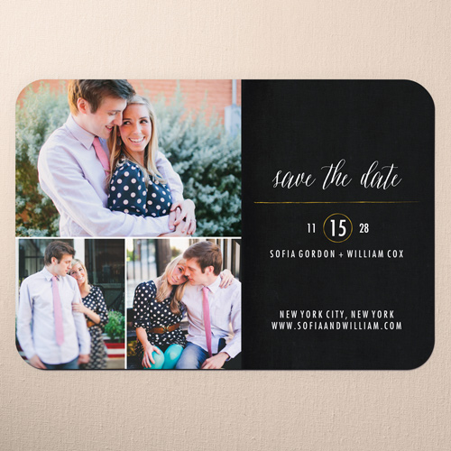 Simply Radiant Save The Date, Black, Magnet, Matte