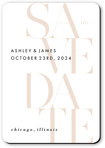 Together Type Save The Date, Beige, Magnet, Matte