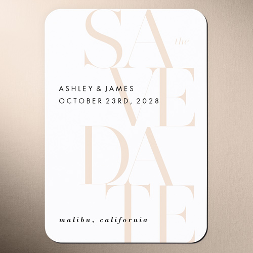 Together Type Save The Date, Beige, Magnet, Matte