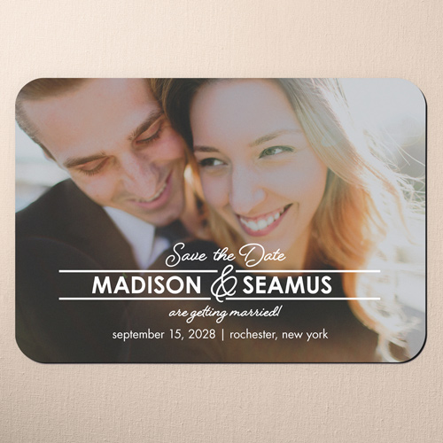 Graceful Union Save The Date, White, Magnet, Matte