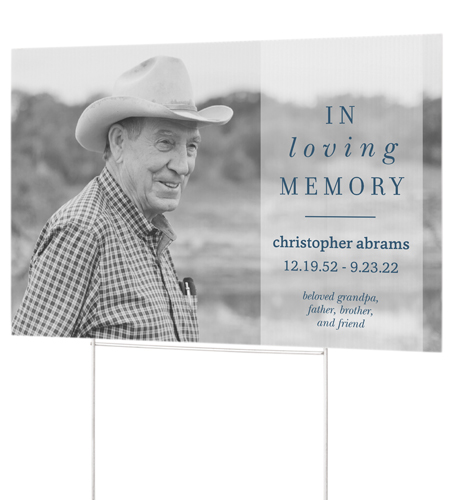 In Memory Banner Yard Sign, Black