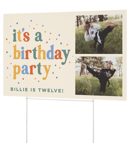 Dotted Display Yard Sign, Beige, antique white