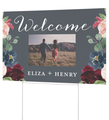 Exquisite Bouquet Yard Sign, Gray