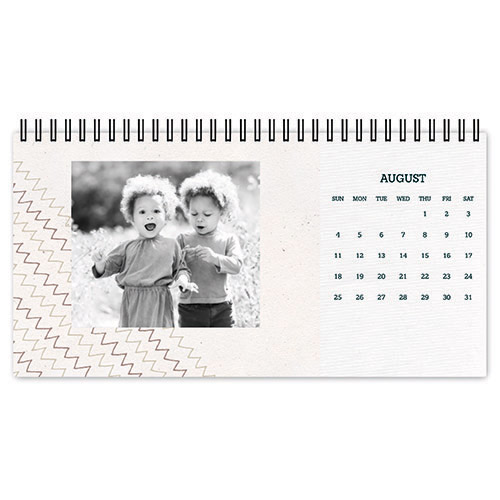 Rustic Textures Desk Calendar, 5x11