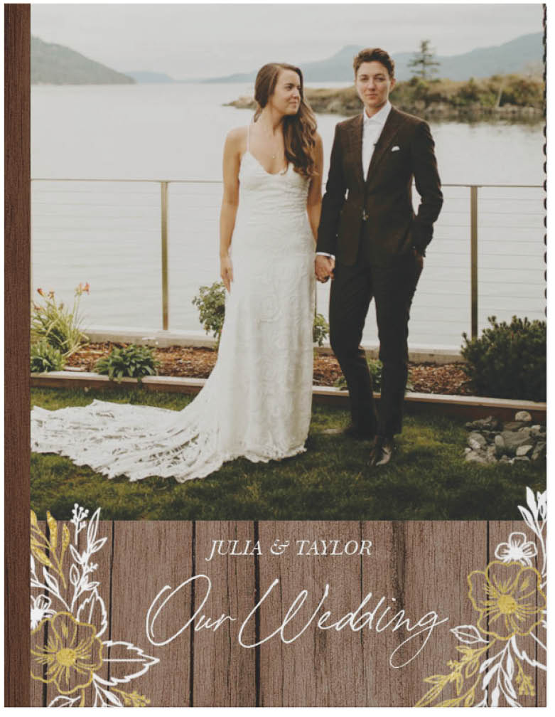 Rustic Gilded Wedding Photo Book, 11x8, Soft Cover, Standard Pages