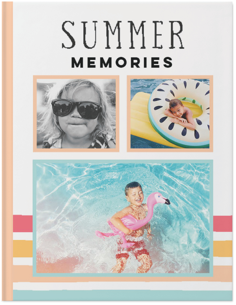 Summertime Fun Photo Book, 11x8, Hard Cover - Glossy, PROFESSIONAL 6 COLOR PRINTING, Standard Pages