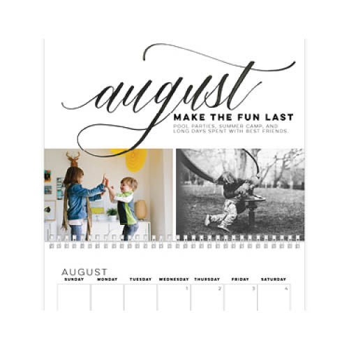 Elegant Script Wall Calendar, 8x11