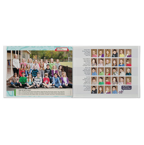 Elementary School Yearbook Photo Book, 8x11, Professional Flush Mount Albums, Flush Mount Pages