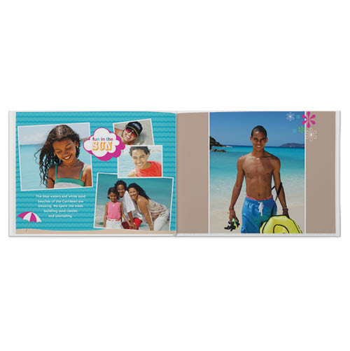 Fun In The Sun Photo Book, 8x11, Professional Flush Mount Albums, Flush Mount Pages