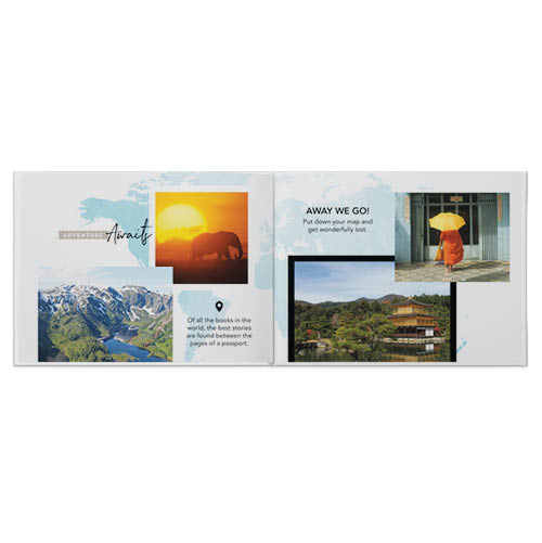 Inspirational Travel Photo Book, 8x11, Professional Flush Mount Albums, Flush Mount Pages