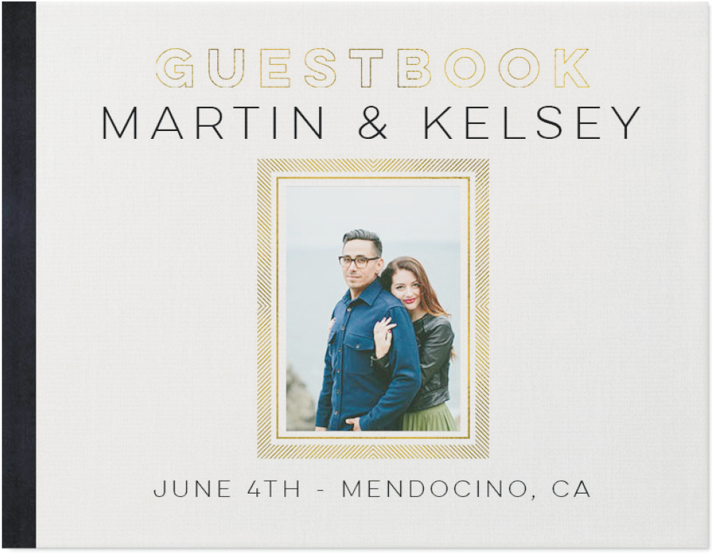 Gilded Wedding Guestbook Photo Book, 8x11, Hard Cover - Glossy, Deluxe Layflat