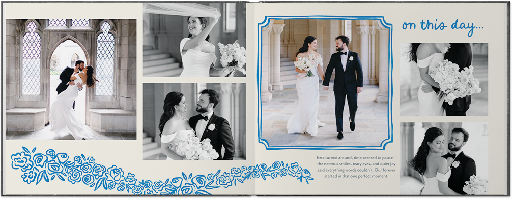 Illustrated with Love Photo Book, 8x11, Premium Leather Cover, Deluxe Layflat