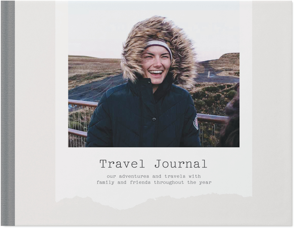 Travel Journal Photo Book, 8x11, Hard Cover - Glossy, PROFESSIONAL 6 COLOR PRINTING, Standard Pages