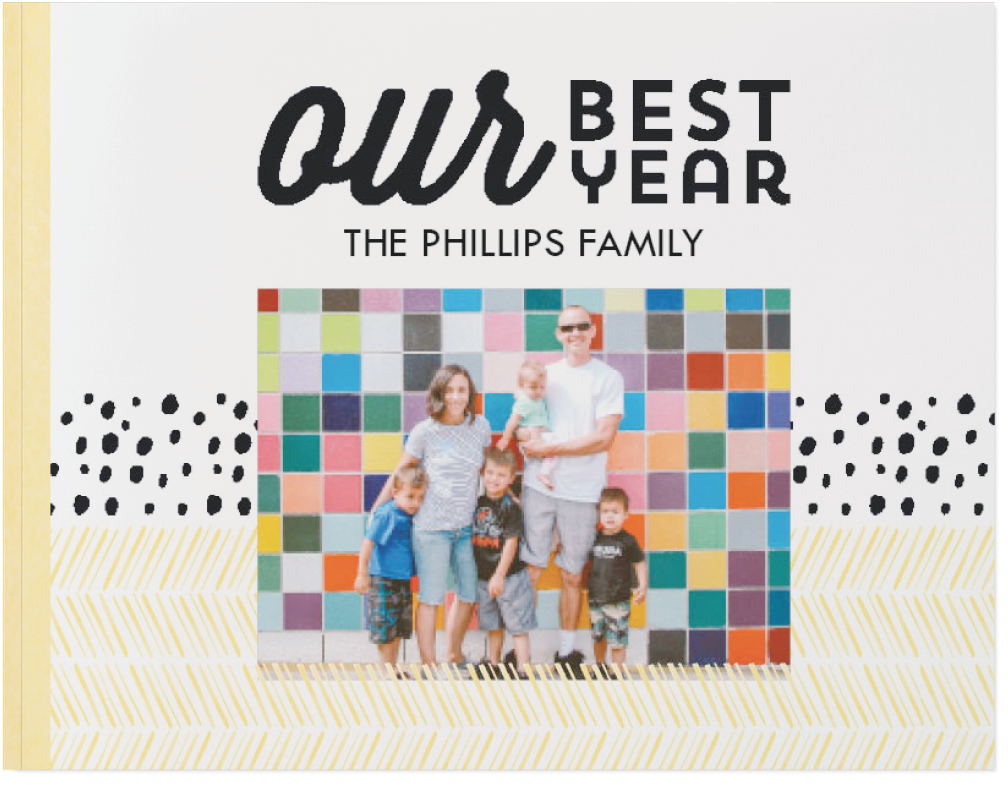 Watercolor Year in Review Photo Book, 8x11, Soft Cover, Standard Pages