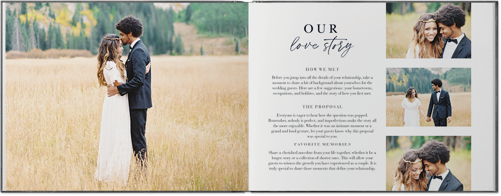 Wedding Elopement Gallery Photo Book, 8x11, Premium Leather Cover, PROFESSIONAL 6 COLOR PRINTING, Deluxe Layflat
