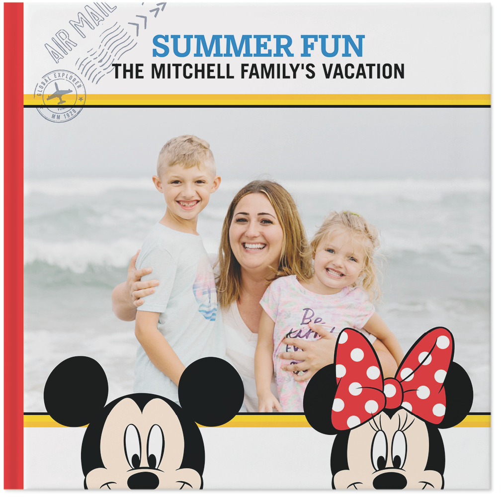 Disney Family Adventures Photo Book, 8x8, Hard Cover - Glossy, PROFESSIONAL 6 COLOR PRINTING, Deluxe Layflat