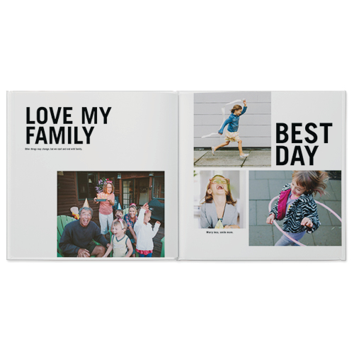 Everyday Bold Type Photo Book, 8x8, Professional Flush Mount Albums, Flush Mount Pages