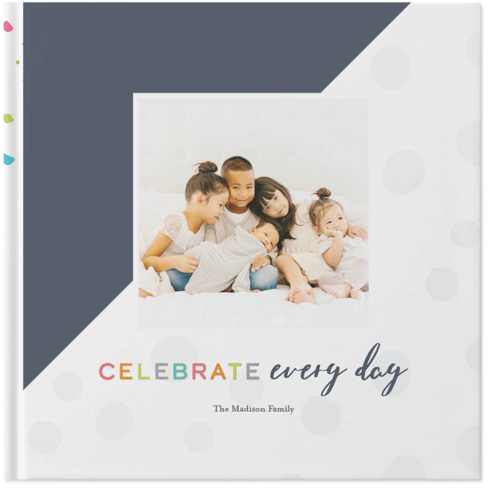 Celebrate Family by Float Paperie Photo Book, 12x12, Hard Cover - Glossy, PROFESSIONAL 6 COLOR PRINTING, Standard Layflat