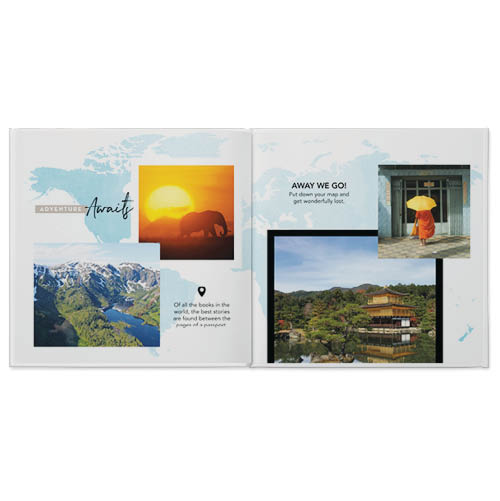 Inspirational Travel Photo Book, 8x8, Professional Flush Mount Albums, Flush Mount Pages