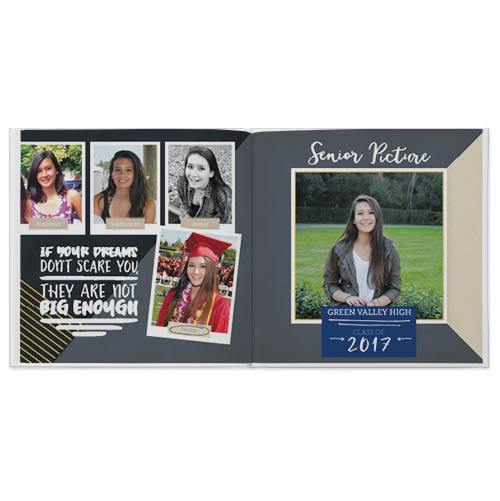 My High School Story Photo Book, 10x10, Premium Leather Cover, Deluxe Layflat