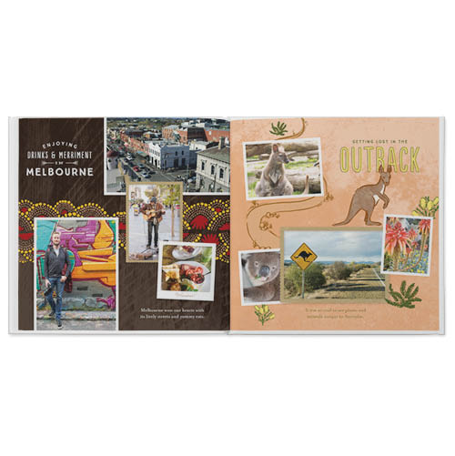 Passport to Australia and New Zealand Photo Book, 12x12, Professional Flush Mount Albums, Flush Mount Pages