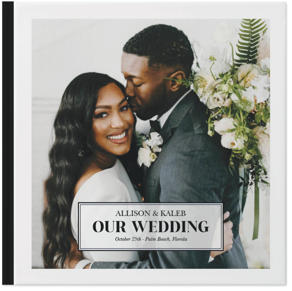 Our Wedding Day Photo Book, 12x12, Hard Cover - Glossy, PROFESSIONAL 6 COLOR PRINTING, Deluxe Layflat