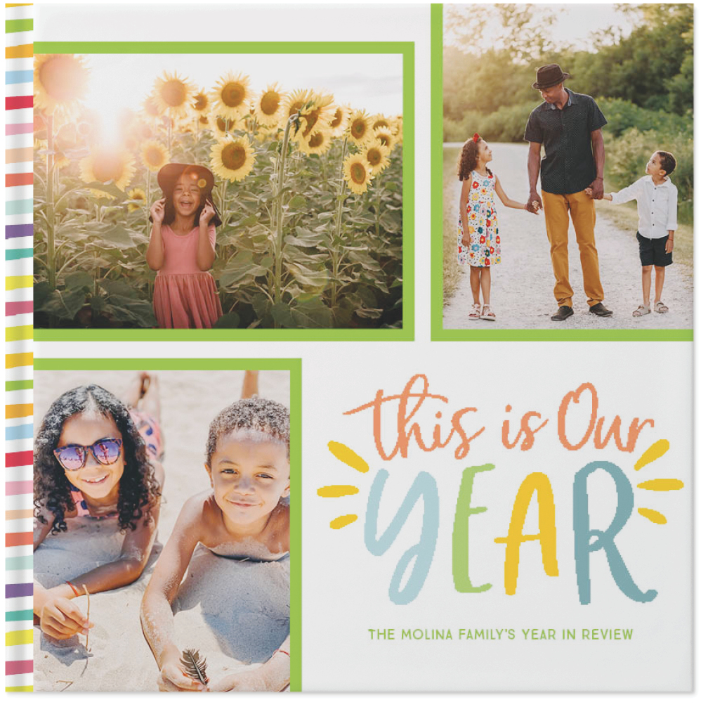 Colorful Year in Review by Sarah Hawkins Designs Photo Book, 12x12, Hard Cover, Standard Pages
